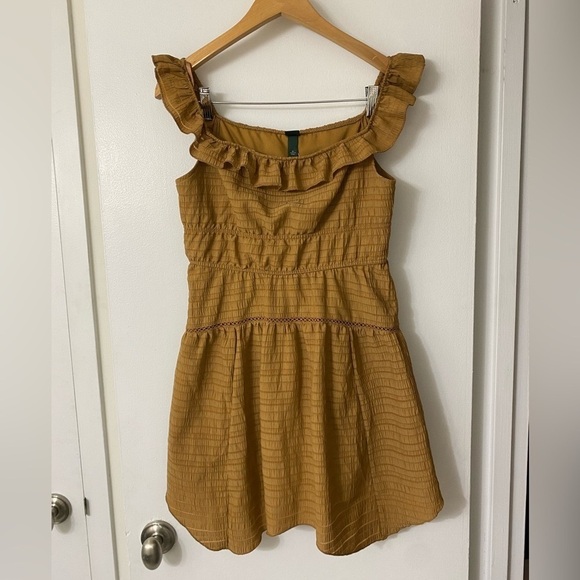 Golden Tan Ruffle Tiered Skater Dress - Wild Fable​ - Picture 3 of 9